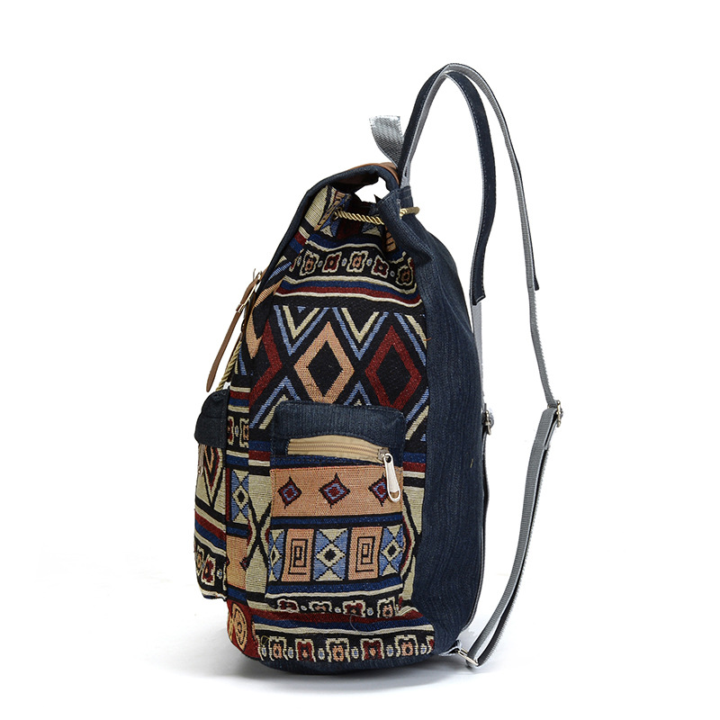 Nueva mochila Vintage de lona de para mujer, mochilas étnicas, mochilas bohemias, mochila escolar Rugzak, mochila