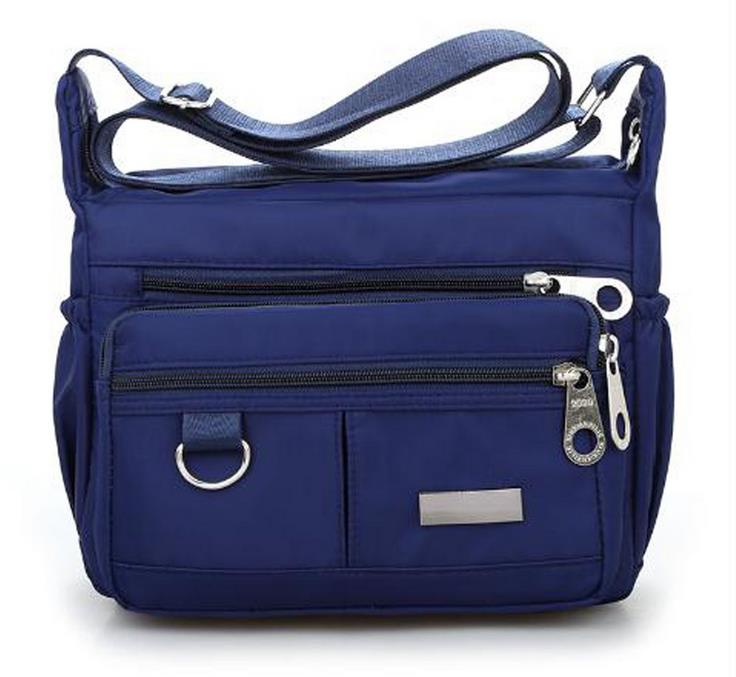 Vrouwen Waterdichte Oxford Messenger Cross Body Tas Schoudertassen Grote Capaciteit: Blauw