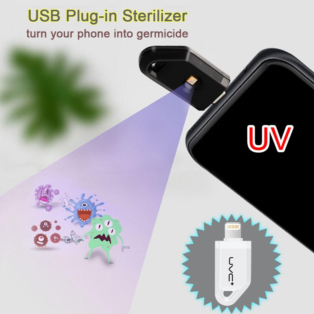 Usb Draagbare Gezichtsmasker Uv Desinfectie Lamp Mini Uvc Led Sterilisator Kiemdodende Verlichting Verlichting/Type-C Interface Telefoon sterilisator