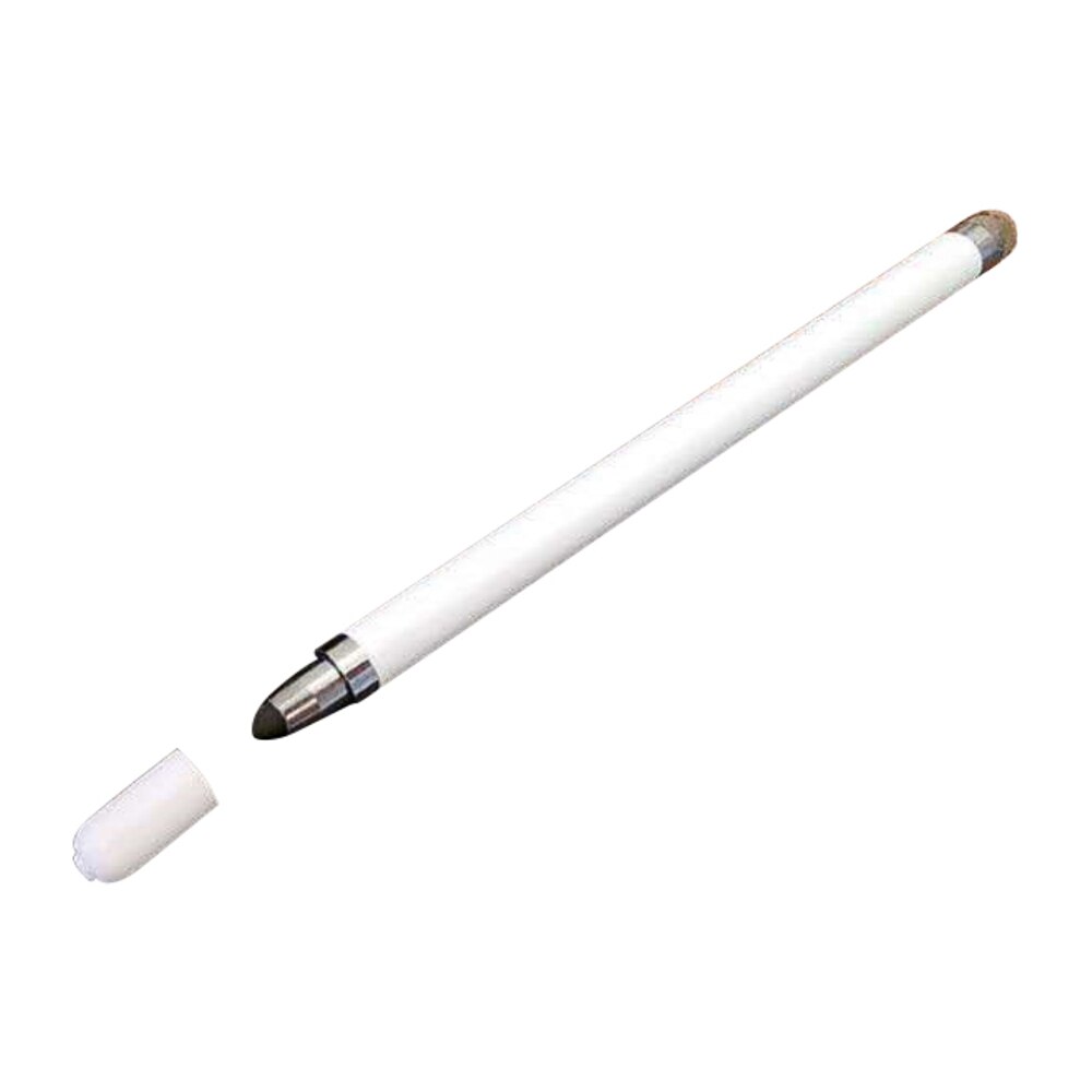 Universele Dual-Head Anti-Vingerafdruk Soft Tip Capacitieve Touchscreen Stylus Pen Voor Touchscreen Smartphones En Tabletten: WHITE