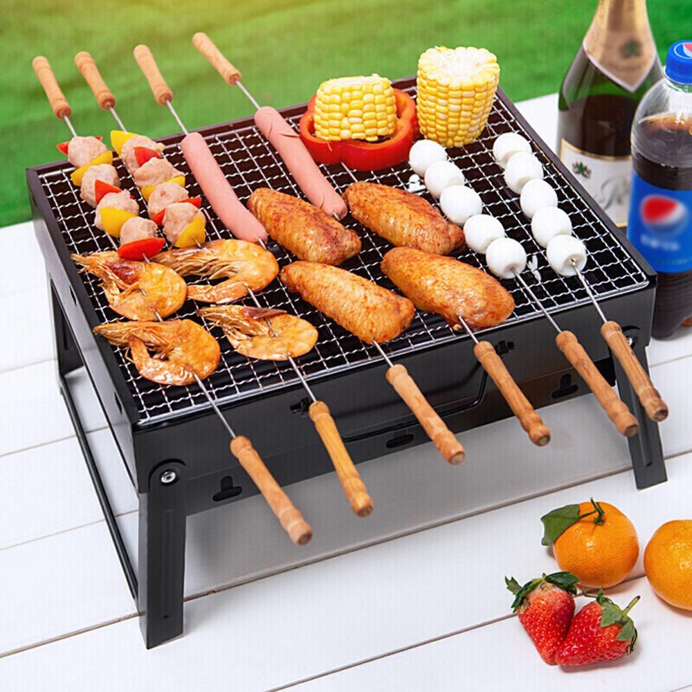 Outdoor Rack Afneembare Veld Barbecue Barbecue Oven Rvs Veld Barbecue Carbon Oven Carbon Kebab Handvat