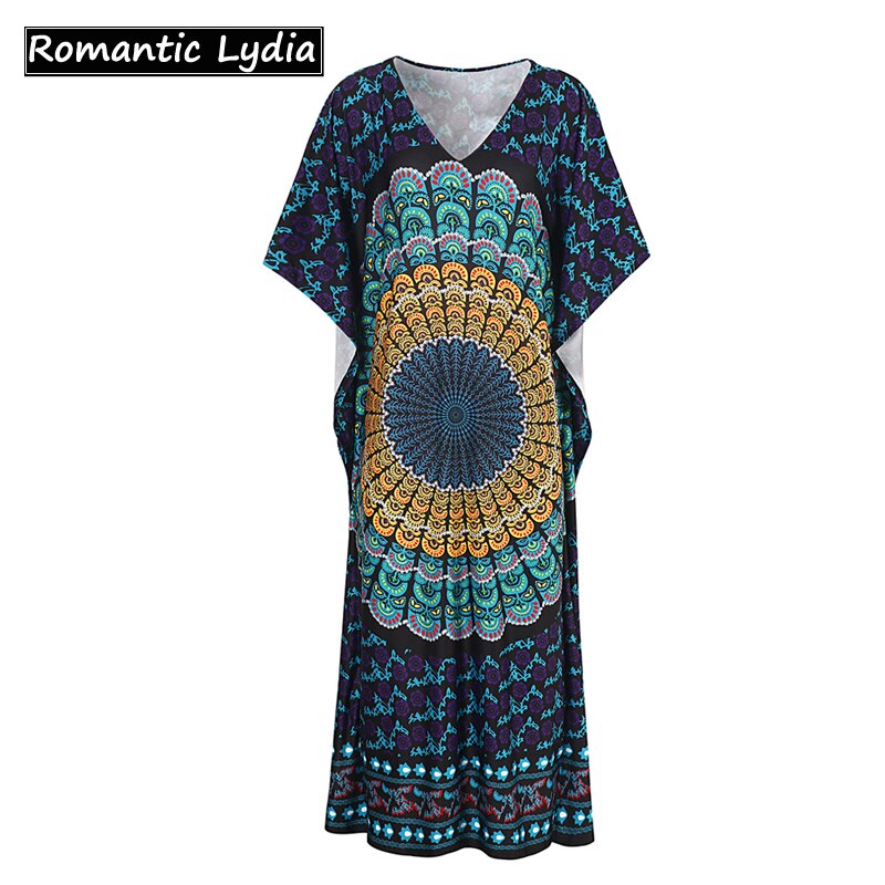 Vestidos largos de Kaftan africano de verano para mujer vestido Vintage con estampado Floral étnico de tallas grandes para mujer