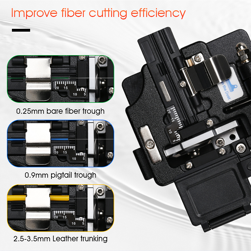 AUA-X0 High-precision Fiber Cleaver with Waste Fiber Box Fiber Optic Cable Cutter Fiber Fusion Splicer Cutter