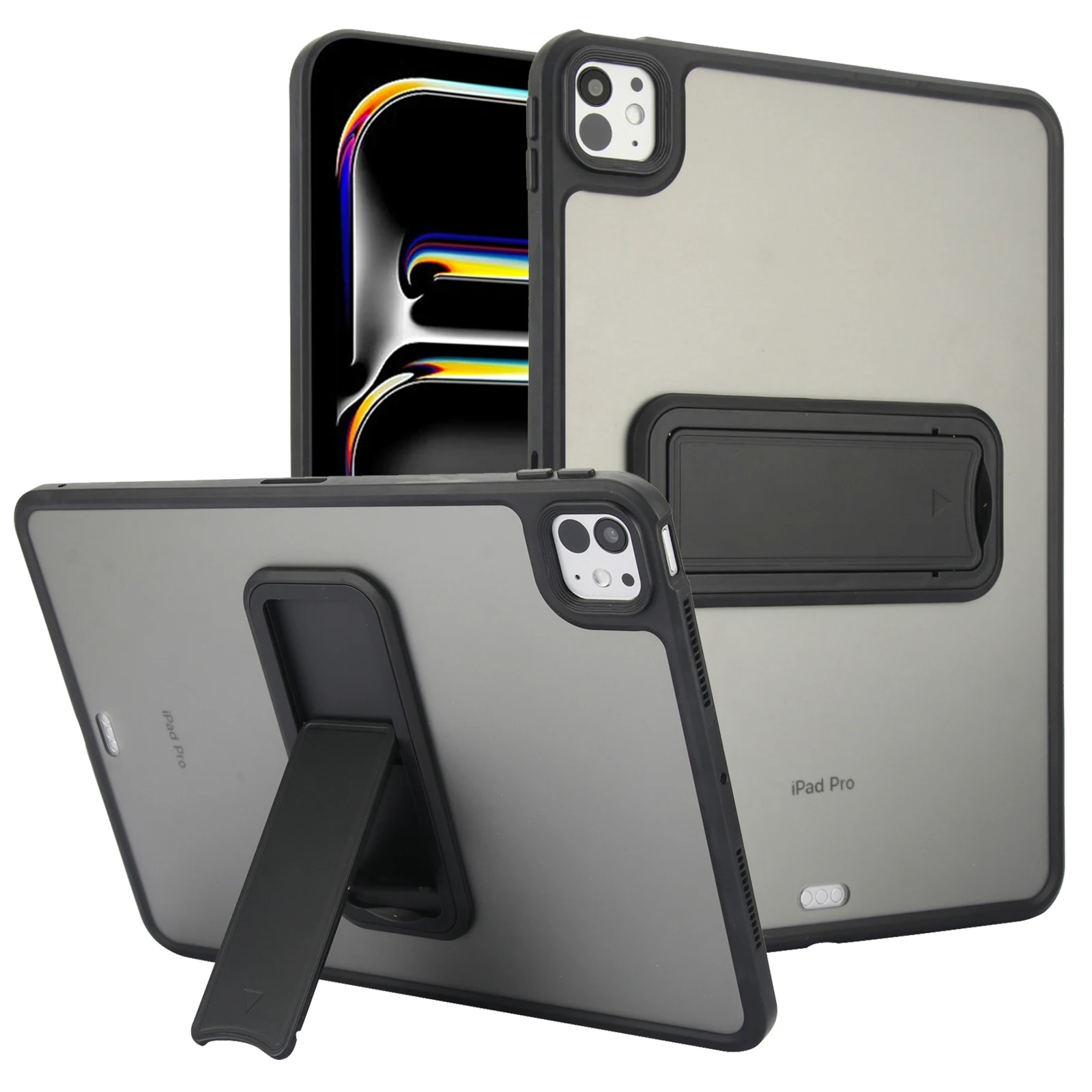 Stand Case Voor iPad Pro Air 2024 Gevallen 4 5 6 7 8 9e 10e Generatie Matte Doorschijnend 10.2 10.9 11 inch Mini Kickstand Cover