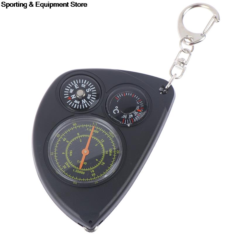 Portable Odometer Multifunction Keychain Outdoor Travel Compass Rangefinder