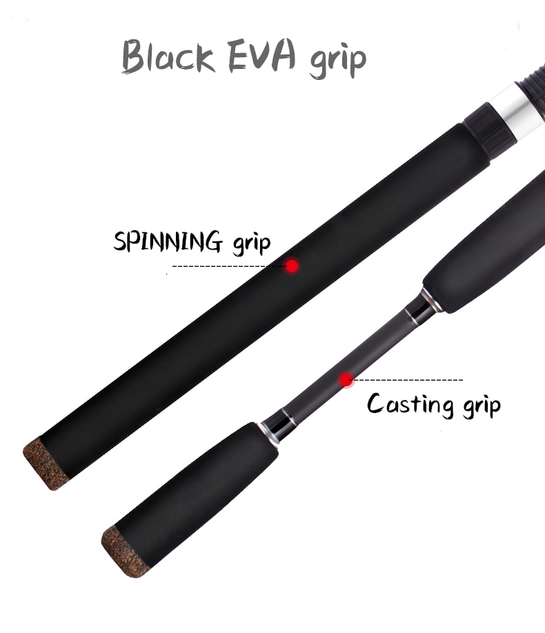 BIGBIGWORLD Fishing Rod MF Power Hand Fishing Tackle 3 Section Perigee Travel Spinning Casting 2.1m 2.4m Lure Rod Wt:8 - 15g