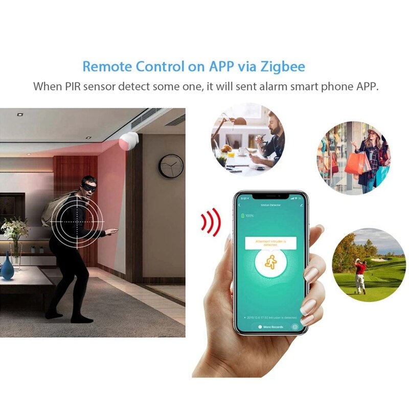 -tuya powered zigbee pir liiketunnistin langaton passiivinen infrapunailmaisin turvamurtohälytin anturi tuya/smartlife app co