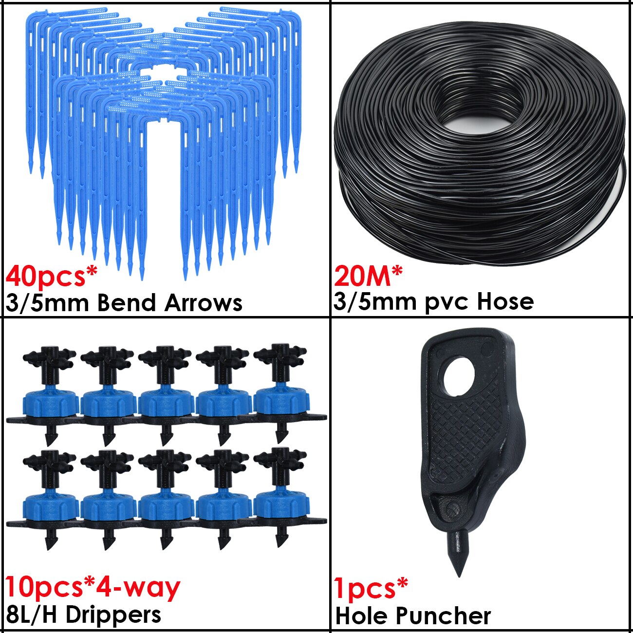 KESLA-sistema de riego por goteo para bonsái, accesorio de 3/5mm, Flecha de goteo, transmisor de 2 vías para jardín, juego de 10/20 unidades: naranja