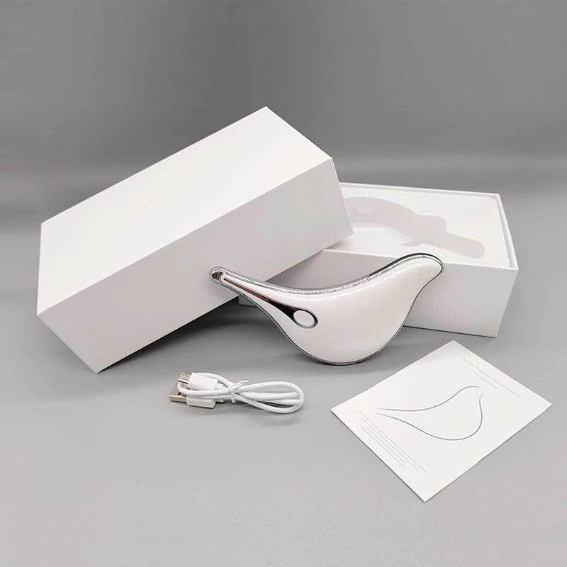 Masajeador eléctrico para la cara y el cuerpo, dispositivo de belleza para eliminación de arrugas de la piel, masajeador relajante muscular Guasha, instrumento de estiramiento Facial cálido para el cuello