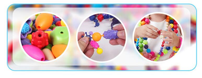 Kids Kleurrijke DIY Pop Art Kralen Speelgoed Meisjes Handgemaakte Kralen voor ketting Armband Sieraden Educatief Speelgoed