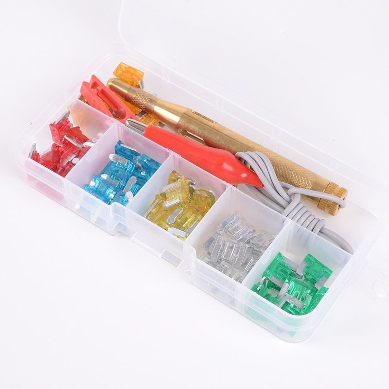 60Pcs Car Micro Fuse Assortment Kit 5A 10A 15A 20A 25A 30A Auto Blade Fuses With Test Pen Clip For Car Motorcycle Boat
