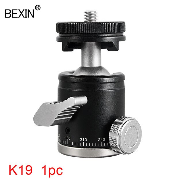 Bexin mini ball head monopod ball head tripod gimbal 360 panorama head with hot shoe base mount adapter for dslr camera flash: K19 1pc
