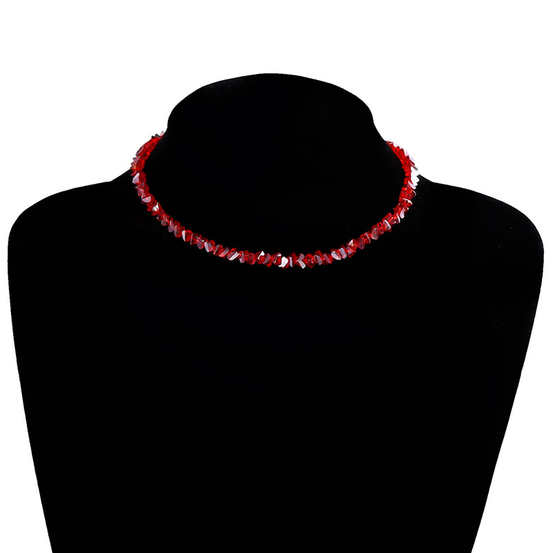 Gargantilla de cuentas irregulares de cristal de corte múltiple coreano para mujer, Collar de hueso Vintage transparente, joyería de cuello de: Color dorado