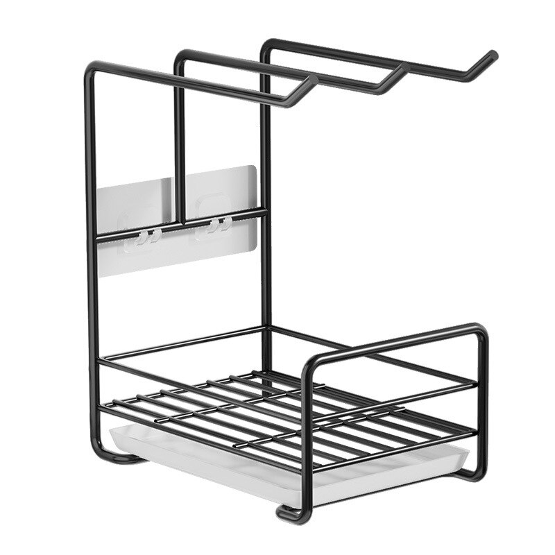 Kitchen Storage Rack Free Punching Rack Household Rag Rack Countertop Dishcloth Sponge Drain Rack Wall Hanging Sink