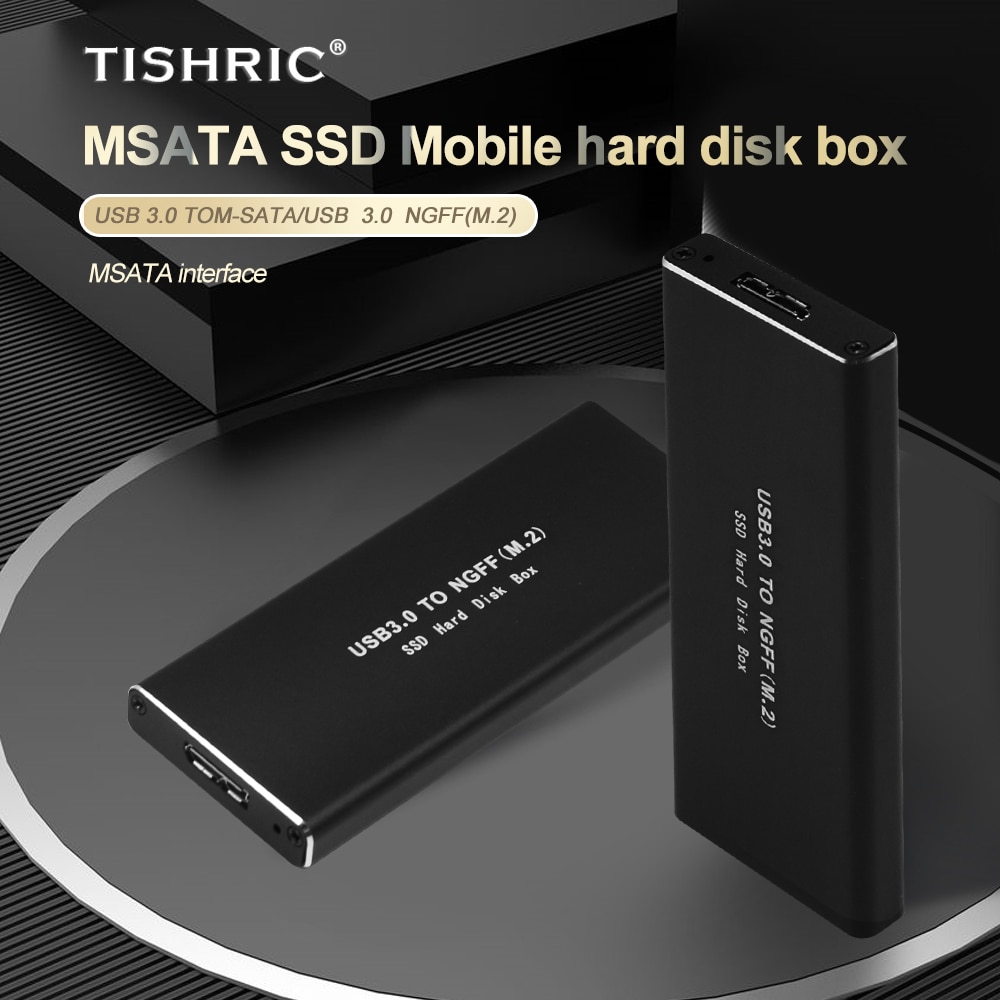 Contenitore esterno di HDD del contenitore di Hdd della scatola del disco rigido di TISHRIC USB3.0 a NGFF M.2 M-SATA