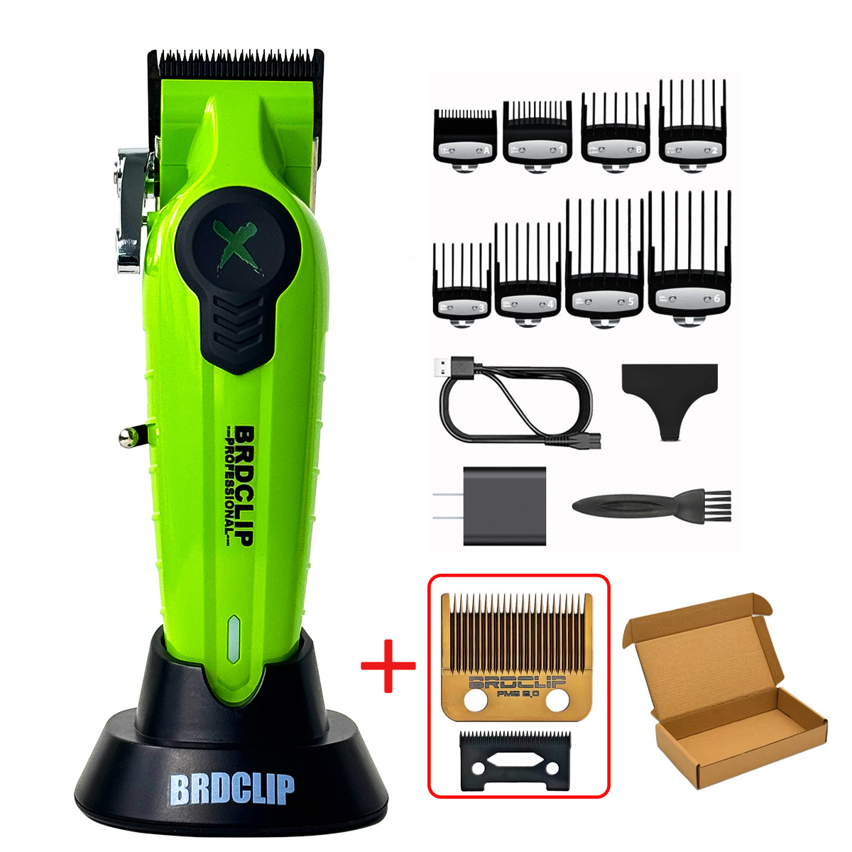 BRDCLIP FA1C NEUE 7500RPM Barber Professionelle Haarschneidemaschine Hochgeschwindigkeitsmotor 2500mAh Elektrische Trimmer DLC Klinge mit Basis