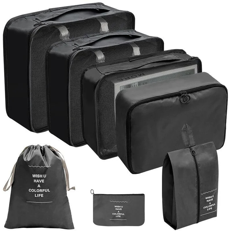 7/8/9/10 Pcs Set Reise Veranstalter Lagerung Taschen Koffer Verpackung Würfel Set Fällen Tragbare Gepäck Kleidung Schuh ordentlich Beutel Falten