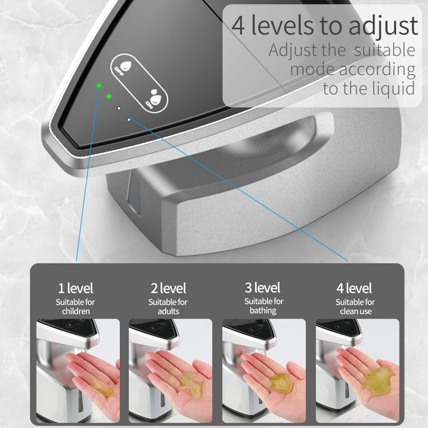 PUPWONG Hand Sanitizer Dispenser Automatic Soap Touchless Sensor Wall Mounted Gel Infrared Dispenser for Kitchen Bathroom