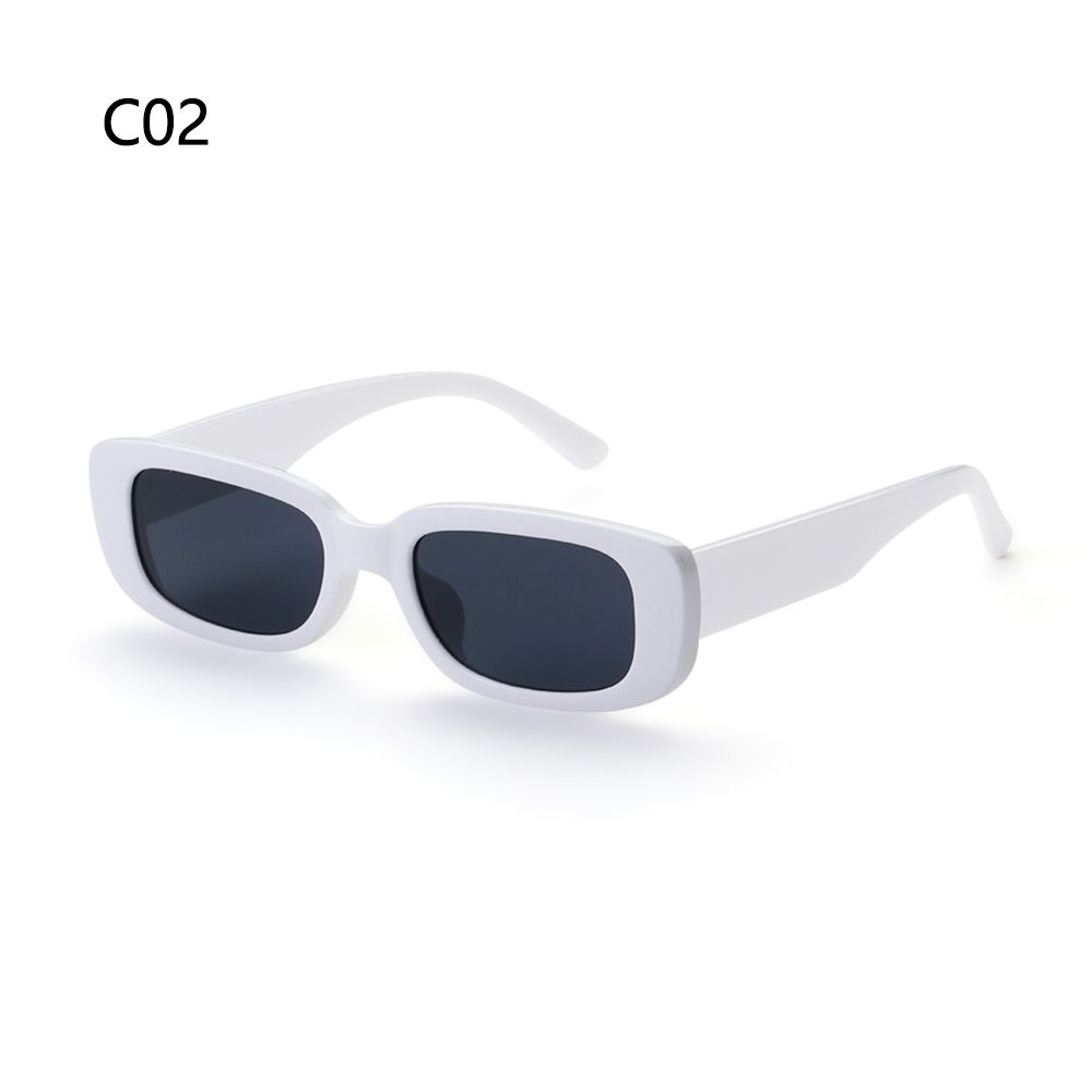 Rectangle Narrow Sunglasses Women Small Frame Sun Glasses Eyewear UV400 Driving Goggles: C02