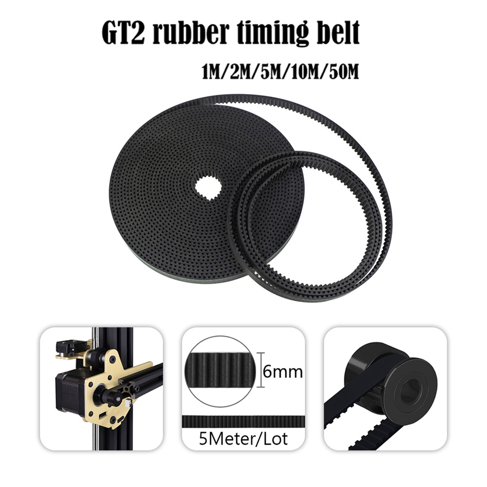 1m/2m/5m//lot GT2-6mm/10mm open timing belt GT2 belt rubber aramid fiber cutting 3D printer engraving machine