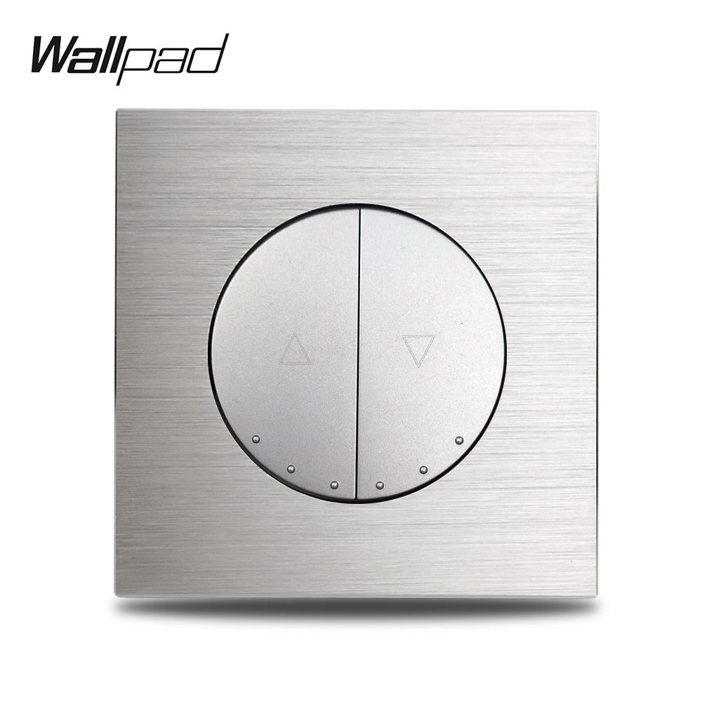 Interruttore per applique da parete in alluminio marrone con pulsante portato rotondo 1 2 3 4 banda passa attraverso l'interruttore incrociato pannello spazzolato Wallpad serie L6: 4XL / verde