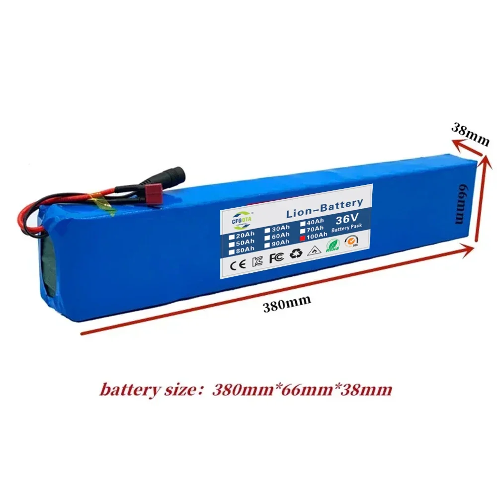 18650 battery pack 10s4p 36V 100AH high power 600W, suitable for electric bicycle lithium battery with charger sales