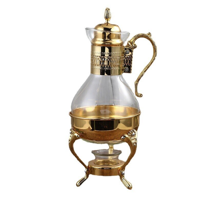 European-style heatable glass coffee pot home fruit teapot flagon luxury coffee shop dish Coffee accessories