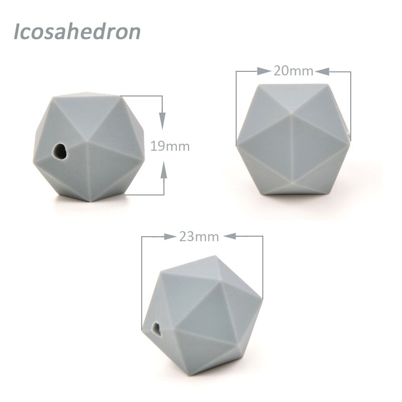 LOFCA 10 części/partia kulki silikonowe do ząbkowanie naszyjnik biżuteria DIY koraliki Icosahedron lepiej niż sześciokąt