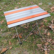 Foldable Camping Table Portable Metal Camping Dining Table Lightweight Small Aluminum Table with Carrying Bag for Picnic