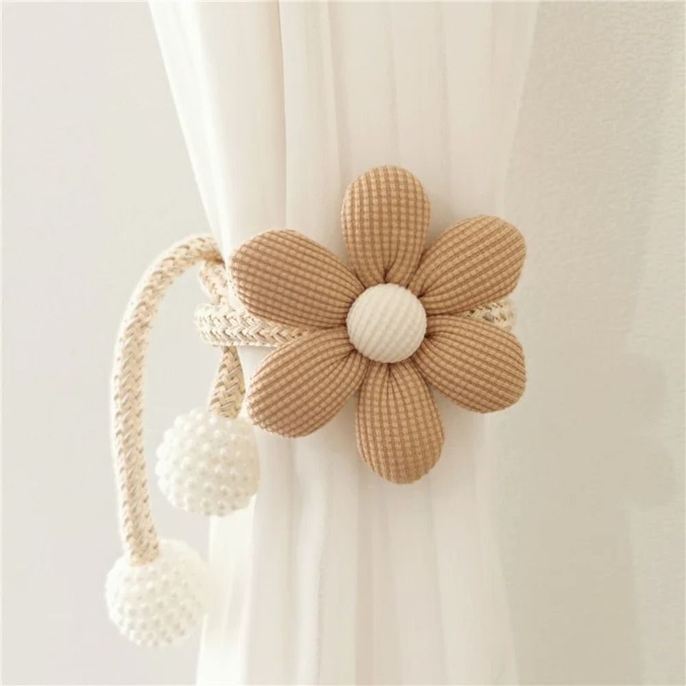 Embrasse magnétique en forme de fleur pour rideau, 1 pièce, joli support pour chambre d'enfant: YELLOW