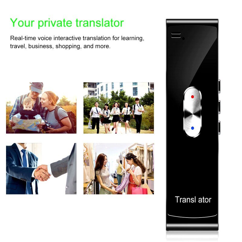 T8S Portbale Instant Voice Vertaler Multi-Taal Vertaling Bluetooth APP Verbinding Voor Meeting Reizen Aan Boord