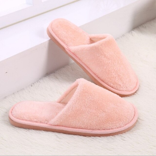 Winter Women House Slippers Faux Fur Warm Shoes Slip On Flats Female Slides Cozy Home Furry Non-Slip Bedroom Slippers