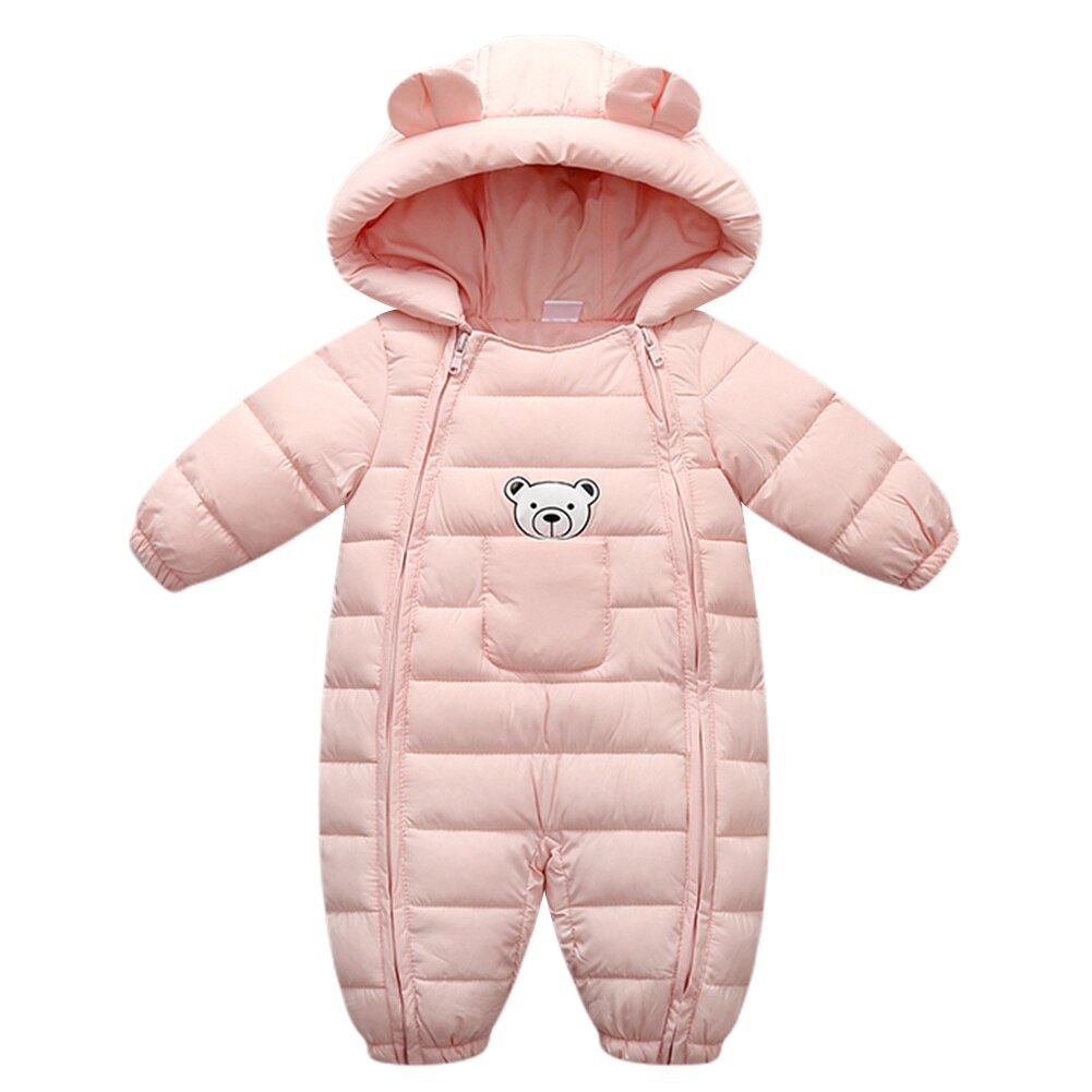 Bobora-ropa de una pieza para bebé, peleles con capucha de invierno, de algodón grueso cálido traje, mono, traje de nieve, ropa para niño: P / 12 meses