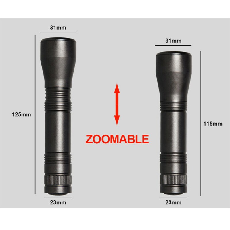 2000LM LED Taschenlampe UV Taschenlampe Lila licht L2/T6 Weiß Licht 18650 Wiederaufladbare 5 Modi Zoom 395nm Schwarzlicht