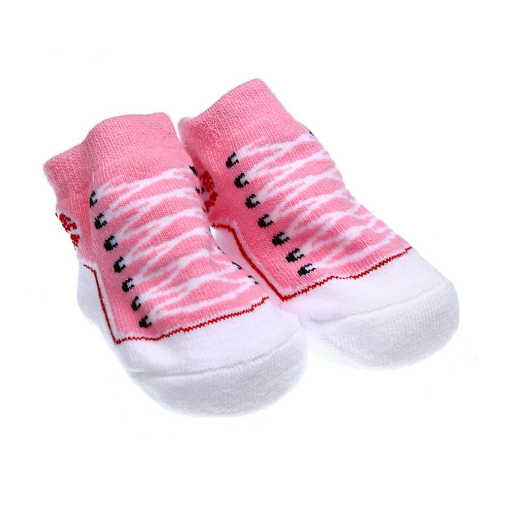 1 Pair Anti Slip Cotton Socks Shoes Slippers Socks for 0-6 Month Newborn Baby Boy Girls: pink