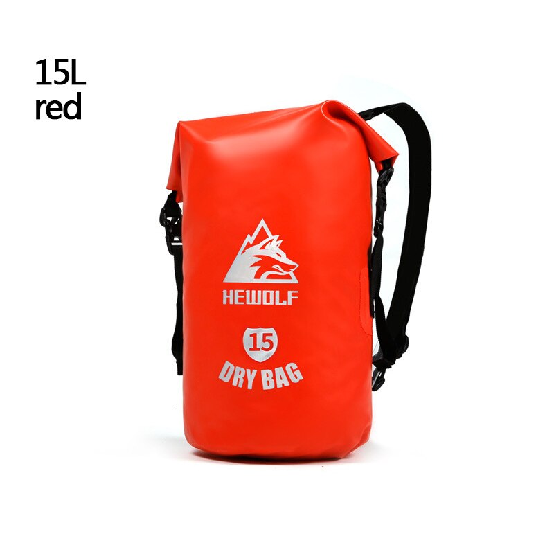 Bolsa impermeable al aire libre Camping buceo compresión natación playa almacenamiento flotante a la deriva portátil impermeable bolsa de cubo PVC: 15Lorange