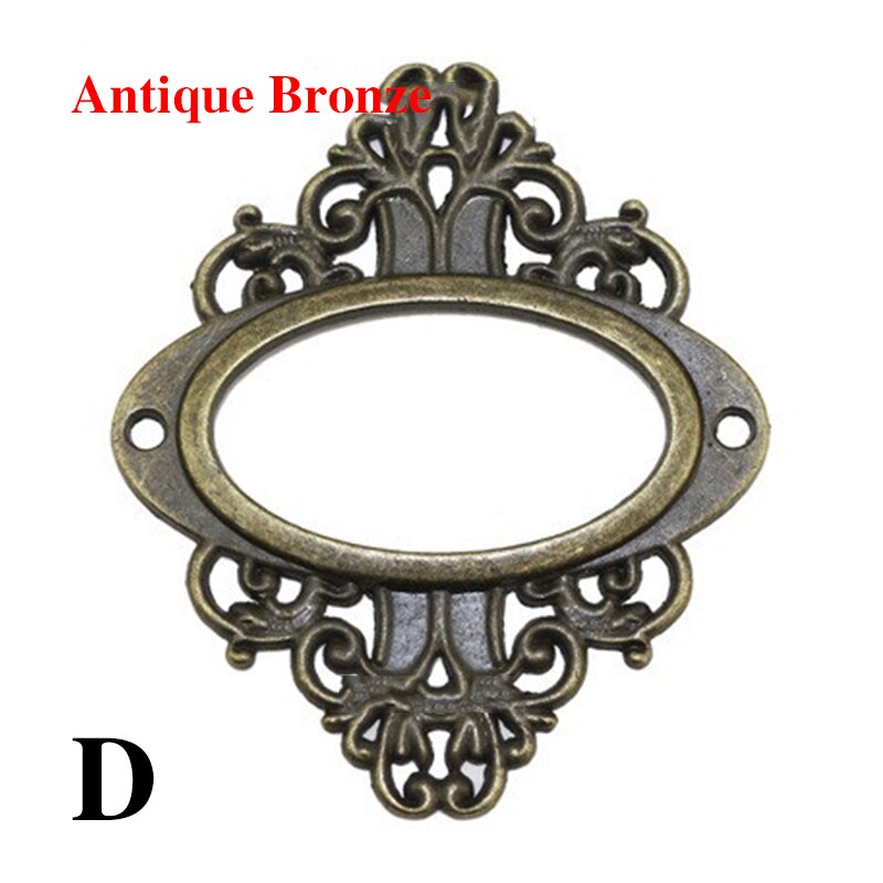 5pcs/Set Retro Furniture Cabinet Drawer Box Case Iron Metal Tag Label Pull Frame Handle File Name Card Holder: E