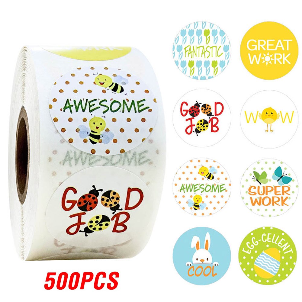 100-500pcs Cartoon Cute Animals Reward Stickers Teacher Motivational Kids Sticker School Student Encouragement Stationery: QY546-500pcs