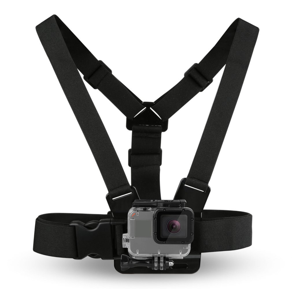 Zwart Duurzaam Ultra Meeslepende Verstelbare Harness Borstband Mount Borst Strap Mount Riem Voor Gopro Camera: Default Title