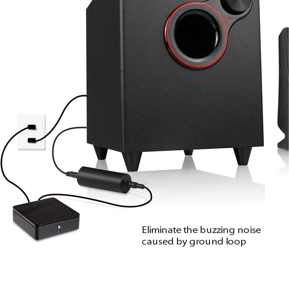 Ground Loop Noise Isolator for Car Audio / Home Stereo System with 3.5mm Audio Cable Compact Size Lightweight Easy to Use