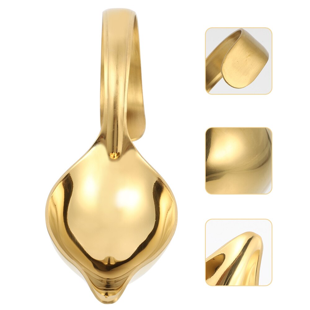 Thickened 304 stainless steel Small Soup Ladle Saucier Spoons Stainless Steel Sauce Drizzle Spoon with Spout