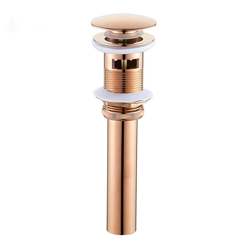 QUANXUNHE Bathroom Sink Drain Stopper Vessel Vanity Pop Up Drain Overflow Gold Matt Black Chrome Bronze Rose Gold tub shroom: Rosegold Overflow