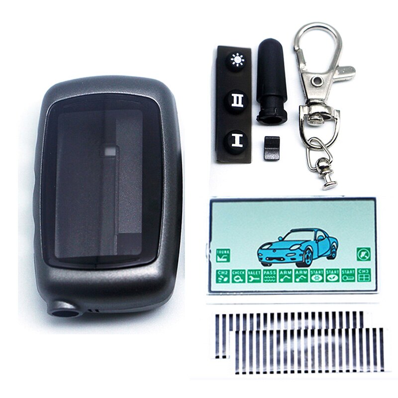 A9 Sleutelhanger Case Body Cover + A9 Lcd Display Zebra Flexibele Kabel Voor Twee Manier Auto Alarm Twage Starline A9 a8 Lcd Afstandsbediening