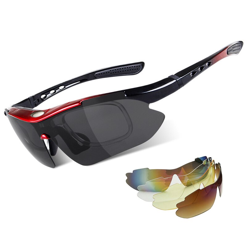 Gafas de pesca UV400 para exteriores, 5 lentes, utilidad, de pescador, a prueba de arena, senderismo, Camping, Unisex