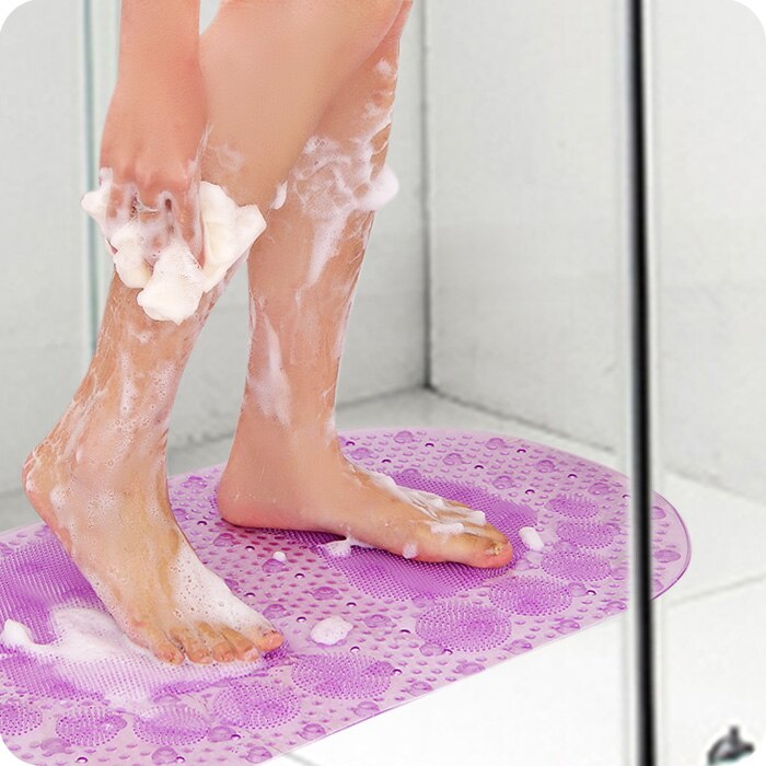 Shower Bath Mat Environmental Protection Toilet Household Bathtub Bathroom Hollow Hydrophobic Anti-Slip Pad with Suction Cups