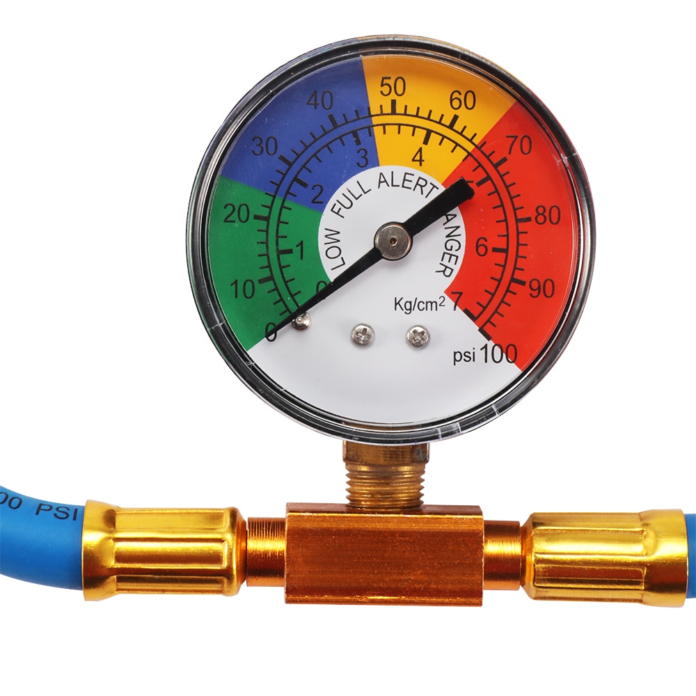 Auto Klimaanlage AC R134A Kältemittel Aufladen Sauerei Schlauch Mit Manometer Mit Manometer Adapter Auto Zubehör