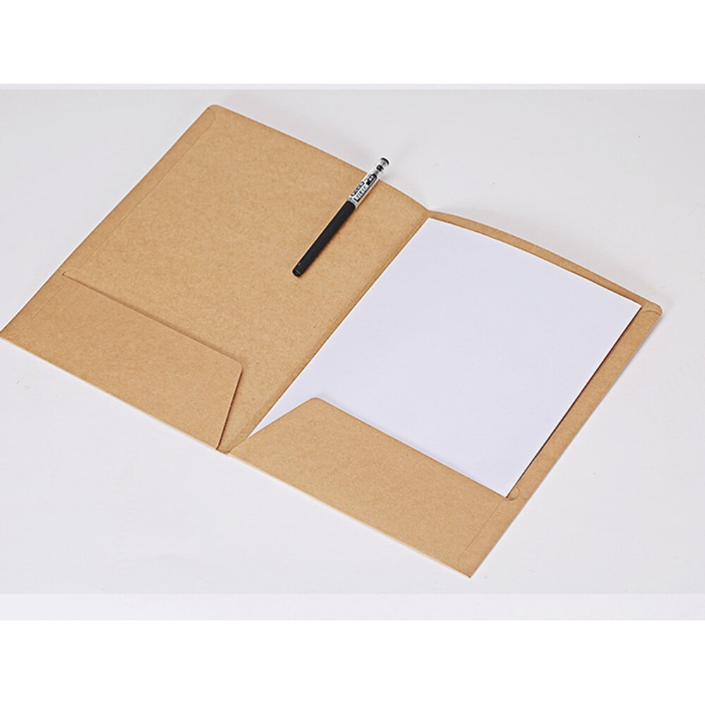 Carpeta de archivos de papel Kraft, soporte marrón para documentos, carpetas de presentación de proyectos de oficina, A4, 2 bolsillos, 12 Uds.