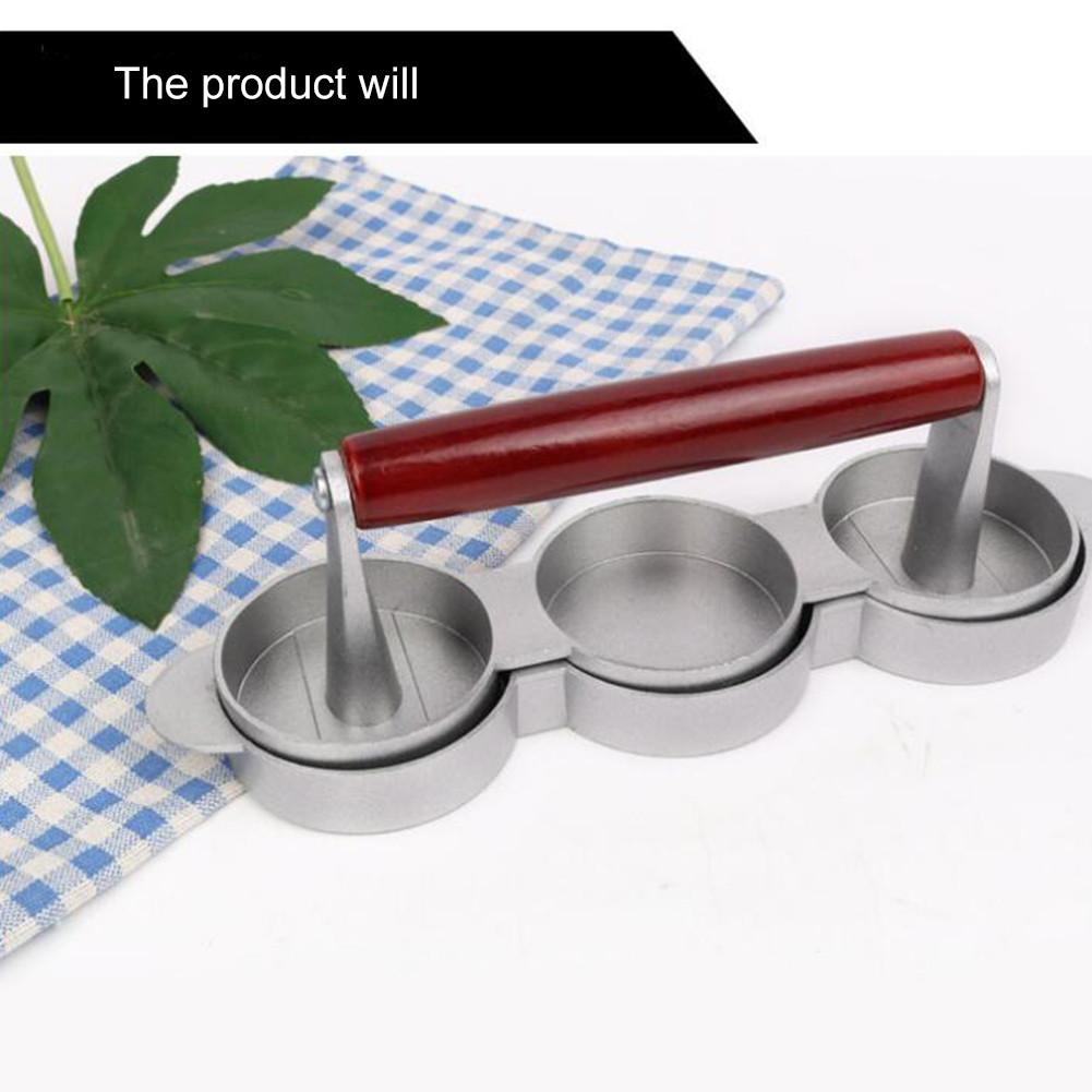 Hamburger Press Non Stick Aluminum Alloy Triple Burger Press Mini Hamburger Patty Maker Meat Beef Grill Burger Mold Kitchen Tool