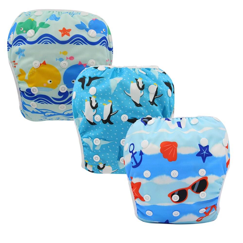 Ohbabyka – couche de bain réutilisable pour bébé et tout-petit, couche-culotte ajustable, taille unique, , de réception pour bébé, 3 paquets, nouveauté été: 607075