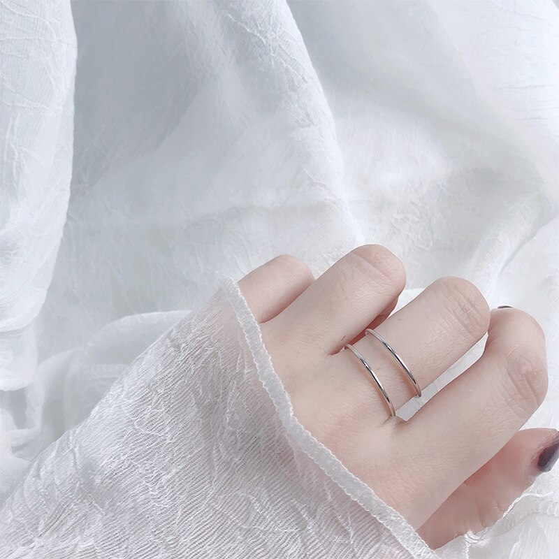 Neue 925 Sterling Silber Schicht Linien Ringe Für Frauen Damen Einstellbare Ringe Jahrgang-Schmuck
